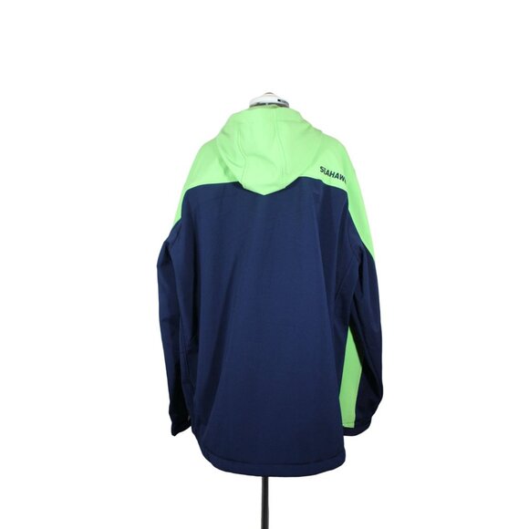 Seattle Seahawks NFL colorblock hooded softshell fleece full zip front jacket XL - Picture 3 of 14